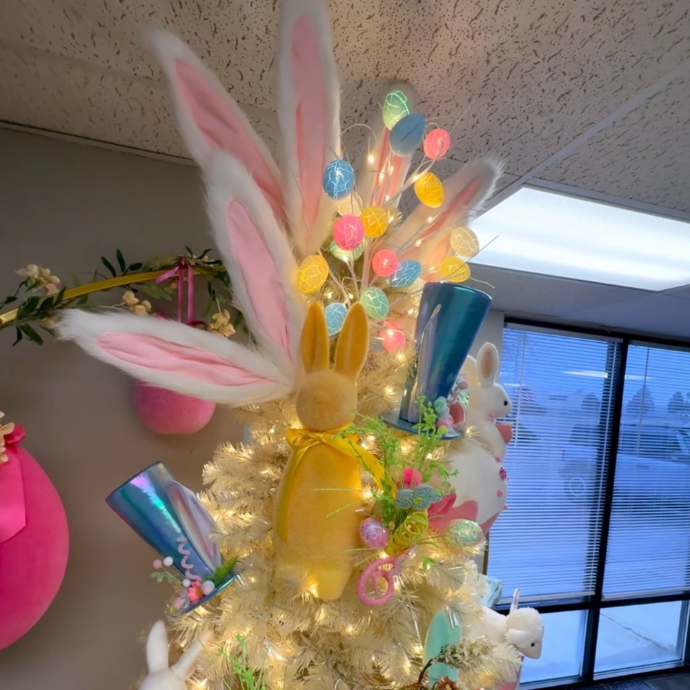 4 in. Bundle 24" White Bunny Ears Floral Pick for Wreaths, Centerpieces & More